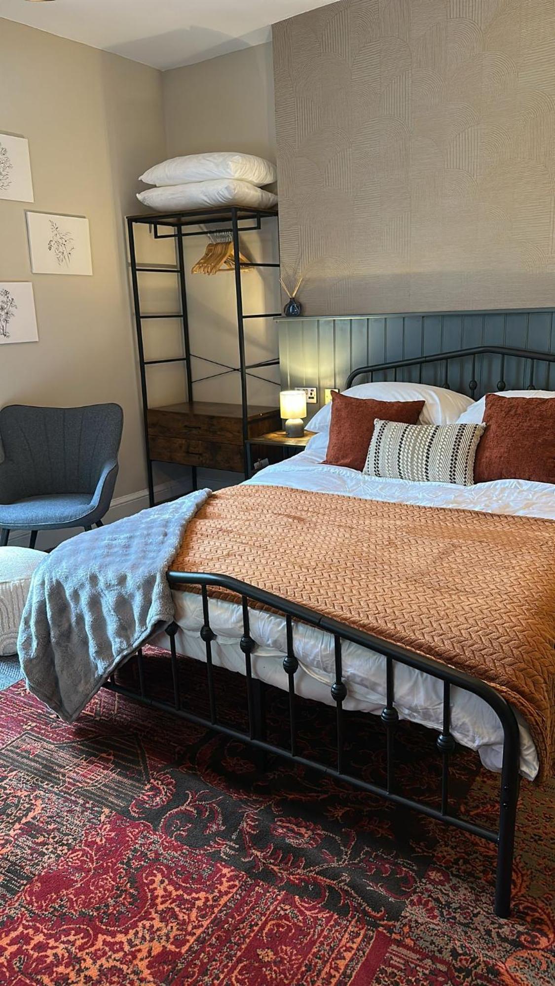Double bedroom with iron bedstead